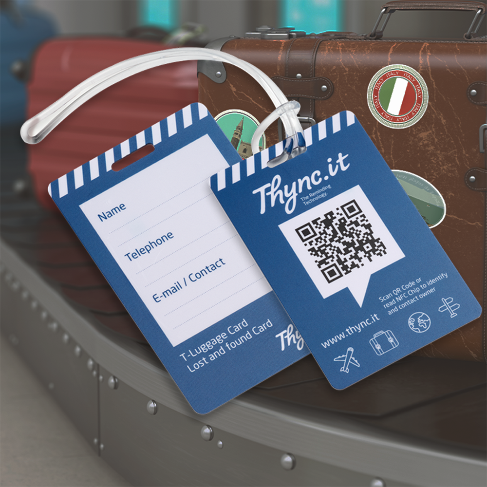 Gepäckanhänger mit QR-Code & NFC | Digitale Gepäck-ID | DynaTag
