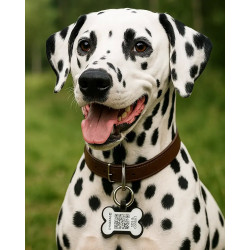 Medaglietta cane osso in silicone con QR code e incisione laser – piattaforma svizzera