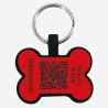 Personalized SOS Pet Tag – Bone Shape in Red Silicone with Laser Engraving Personalized SOS Pet Tag – Bone Shape in Red Silicone with Laser Engraving