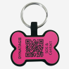 Personalized SOS Pet Tag – Bone Shape in Pink Silicone with Laser Engraving Personalized SOS Pet Tag – Bone Shape in Pink Silicone with Laser Engraving