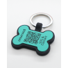 Personalized SOS Pet Tag – Bone Shape in White Turquoise with Laser Engraving Personalized SOS Pet Tag – Bone Shape in White Turquoise with Laser Engraving