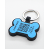 Personalized SOS Pet Tag – Bone Shape in Blue Silicone with Laser Engraving Personalized SOS Pet Tag – Bone Shape in Blue Silicone with Laser Engraving