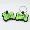 Personalized SOS Pet Tag – Bone Shape in Green Silicone with Laser Engraving Personalized SOS Pet Tag – Bone Shape in Green Silicone with Laser Engraving