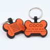 Personalized SOS Pet Tag – Bone Shape in Orange Silicone with Laser Engraving Personalized SOS Pet Tag – Bone Shape in Orange Silicone with Laser Engraving