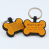 Personalized SOS Pet Tag – Bone Shape in Coral Silicone with Laser Engraving Personalized SOS Pet Tag – Bone Shape in Coral Silicone with Laser Engraving