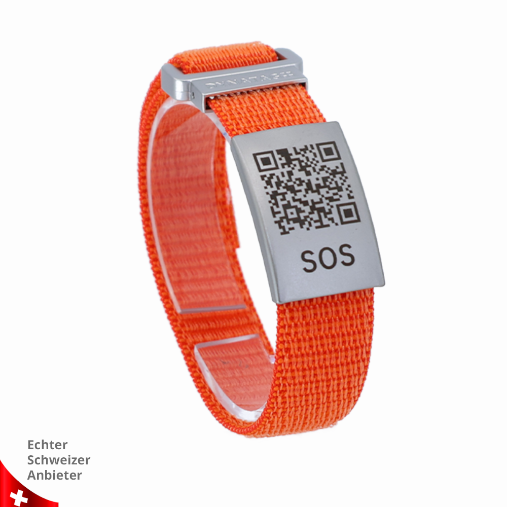 SOS Emergency Wristband Textile Black