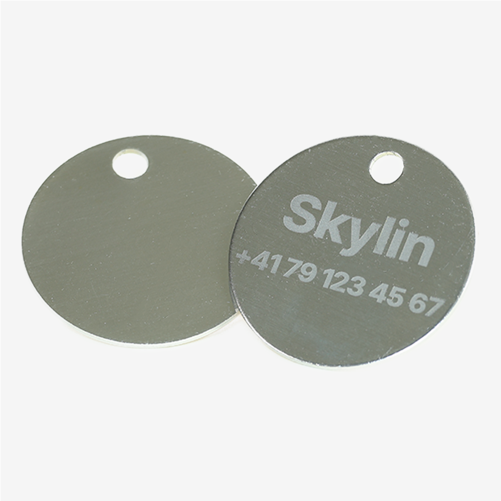 Tiermarke mit Lasergravur Rund aus Aluminium - Individuell gravierbar