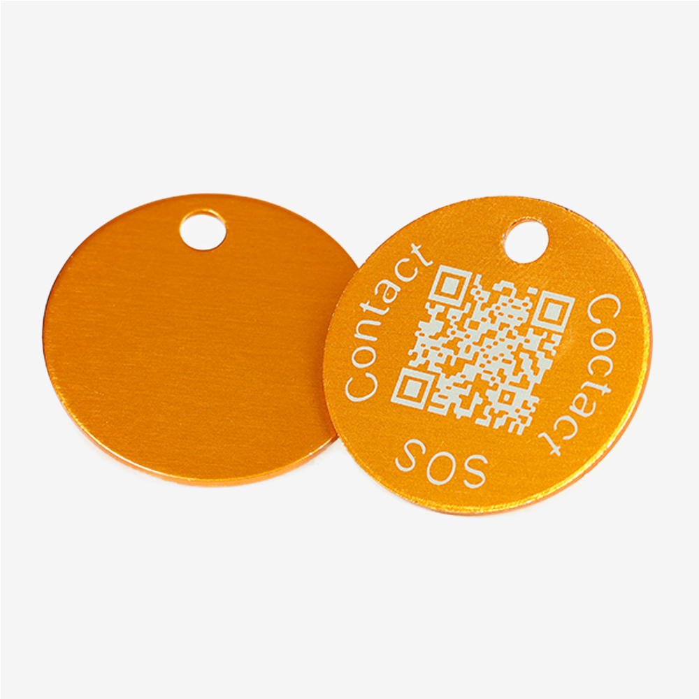 Médaille ronde en aluminium avec QR code – plateforme de données suisse