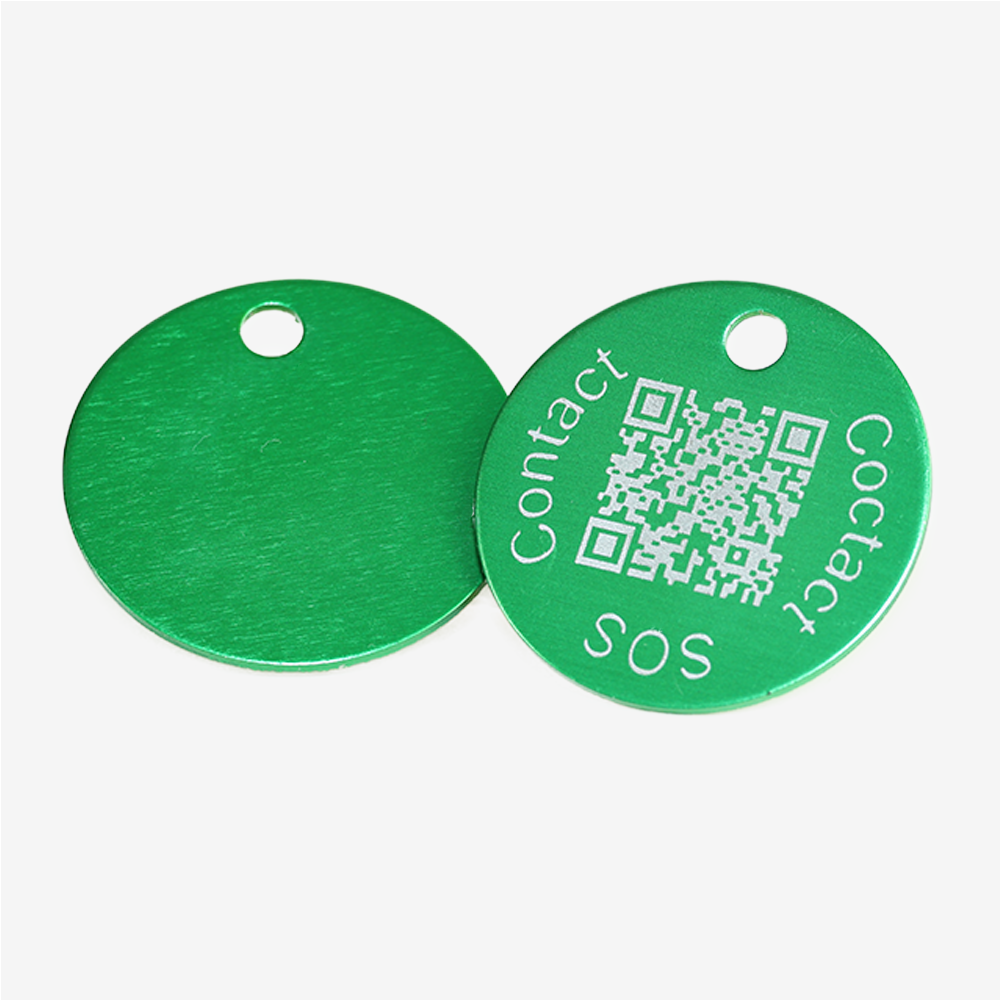 Tiermarke mit QR-Code Rund aus Aluminium - Schweizer Datenplattform