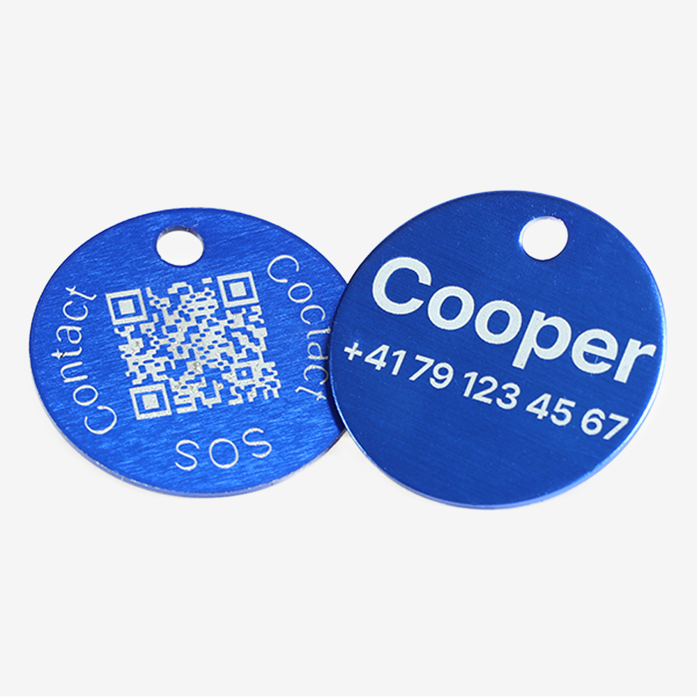 Médaille ronde en aluminium avec QR code & gravure laser – plateforme suisse
