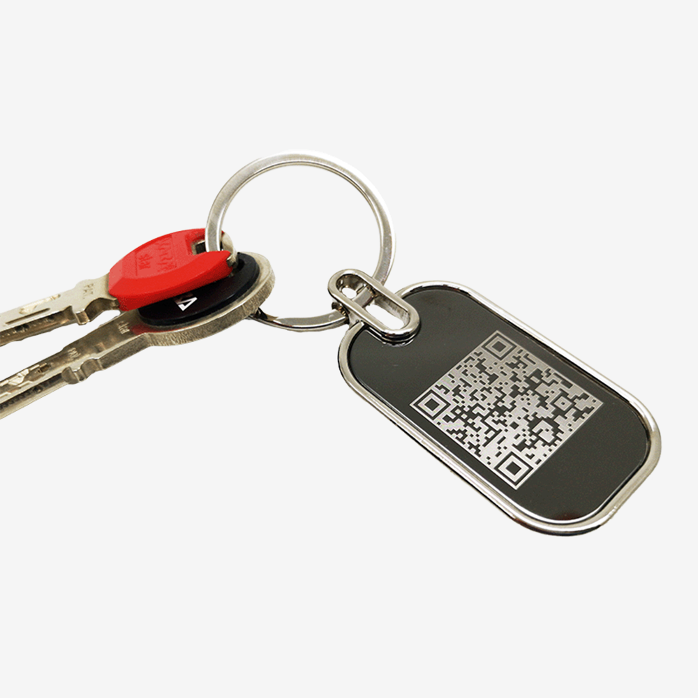 SOS Schlüsselanhänger mit QR-Code | Digitale Eigentums-ID | DynaTag