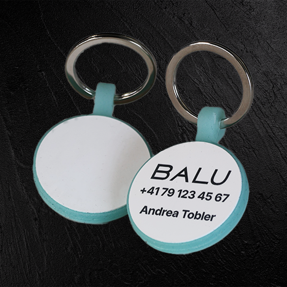 Médaille ronde Glow en silicone avec gravure laser – personnalisable