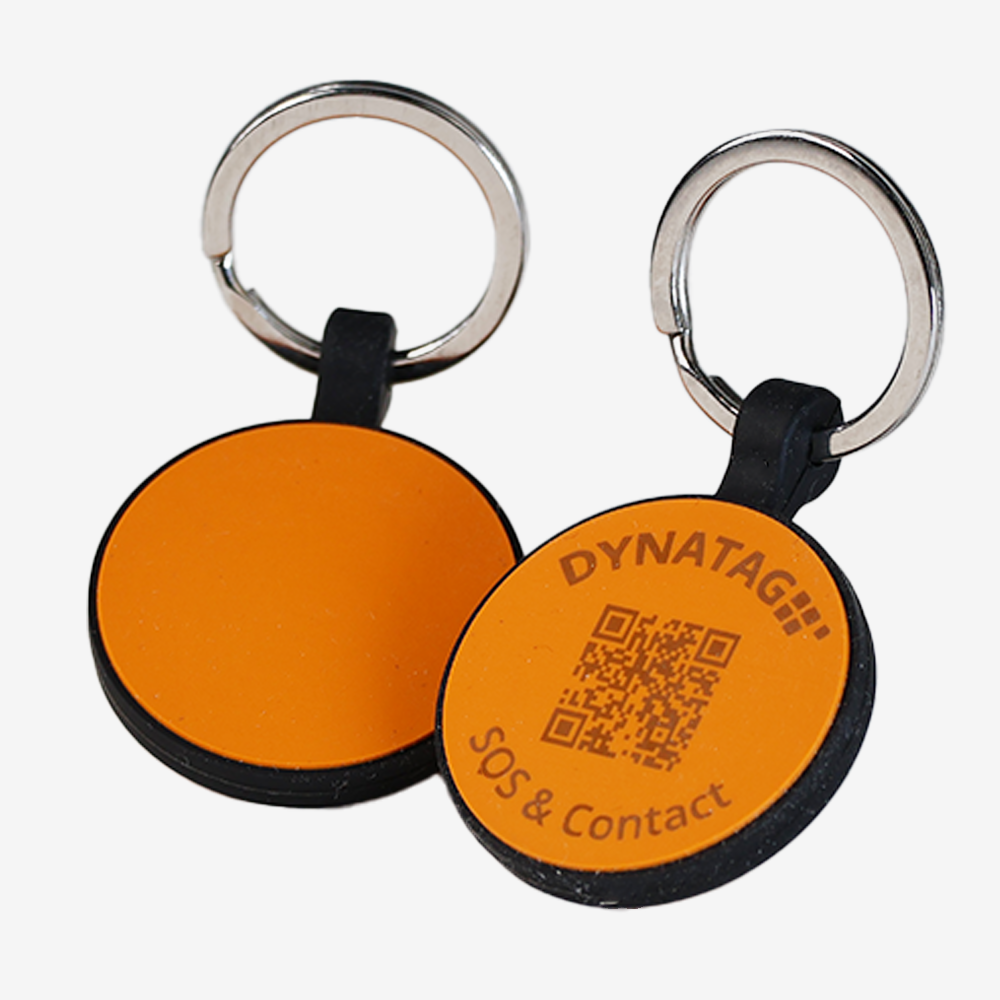 Médaille ronde pour animal en silicone avec code QR – plateforme de données suisse