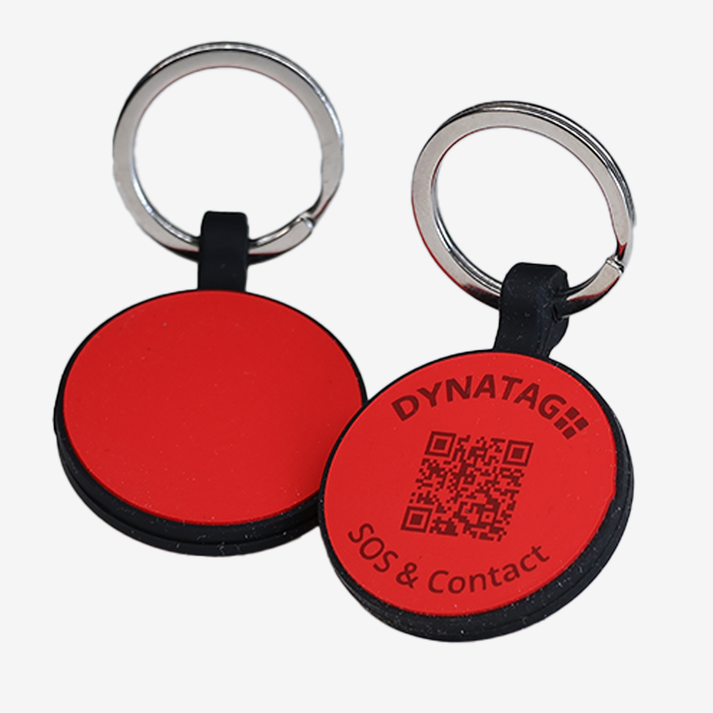 Médaille ronde pour animal en silicone avec code QR – plateforme de données suisse