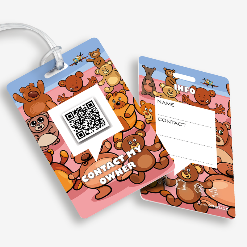 Gepäckanhänger mit QR-Code | Digitale Gepäck-ID | DynaTag