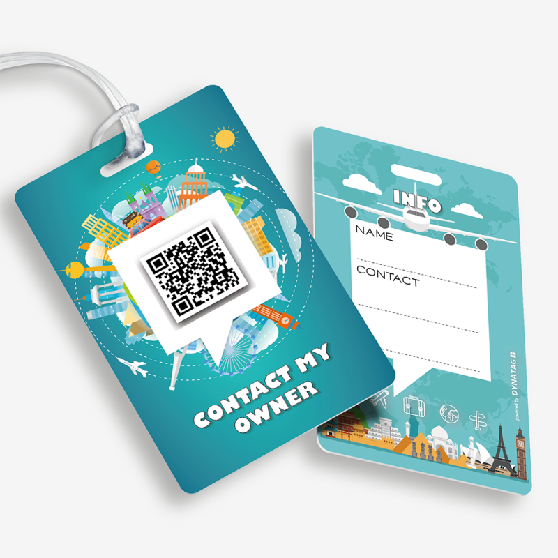 Luggage Tag with QR Code | Digital Luggage ID | DynaTag