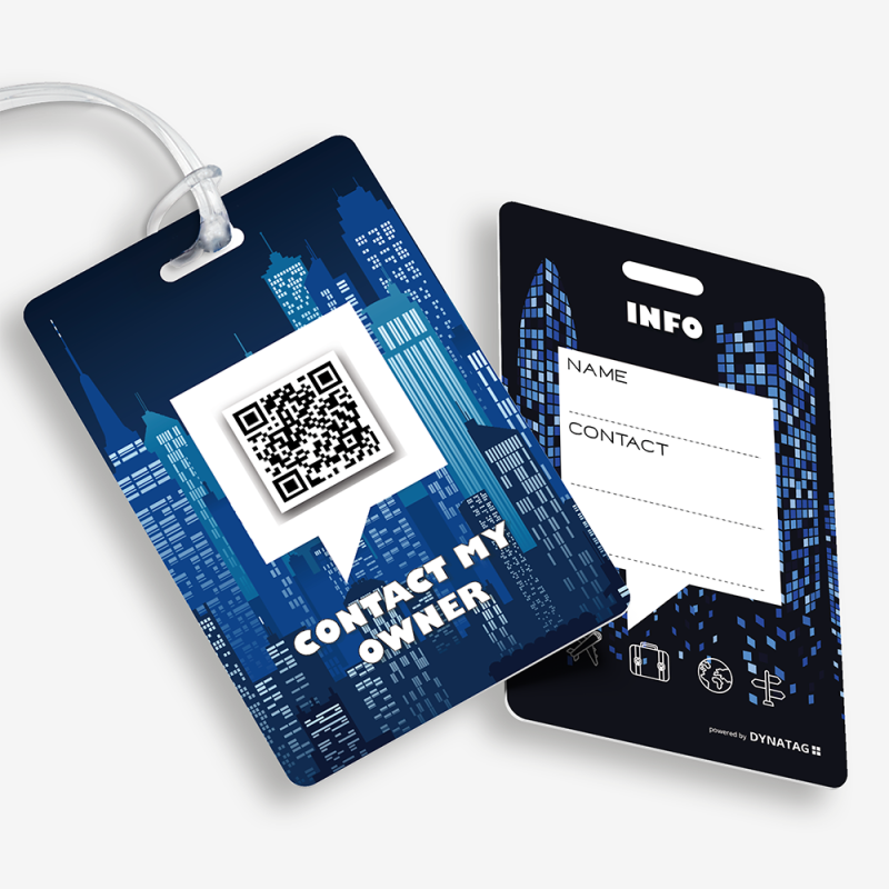 Gepäckanhänger mit QR-Code | Digitale Gepäck-ID | DynaTag