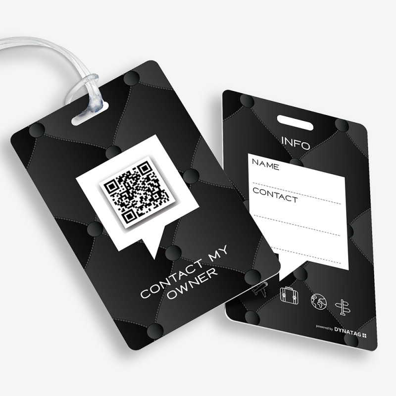 Gepäckanhänger mit QR-Code | Digitale Gepäck-ID | DynaTag