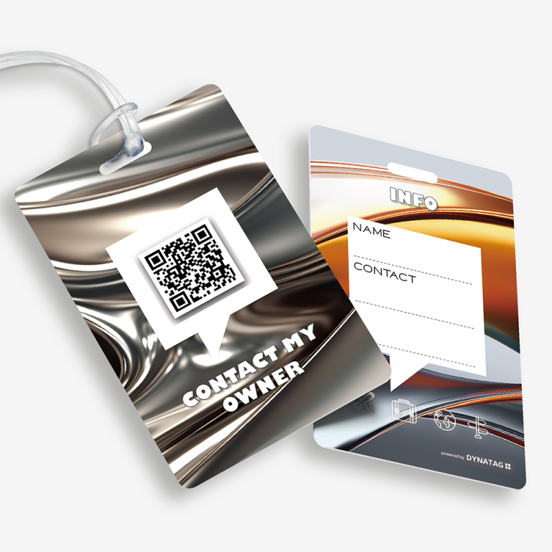 Gepäckanhänger mit QR-Code | Digitale Gepäck-ID | DynaTag