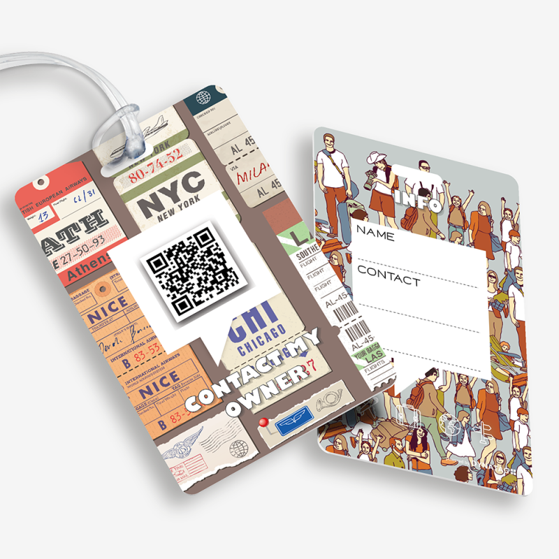 Gepäckanhänger mit QR-Code | Digitale Gepäck-ID | DynaTag