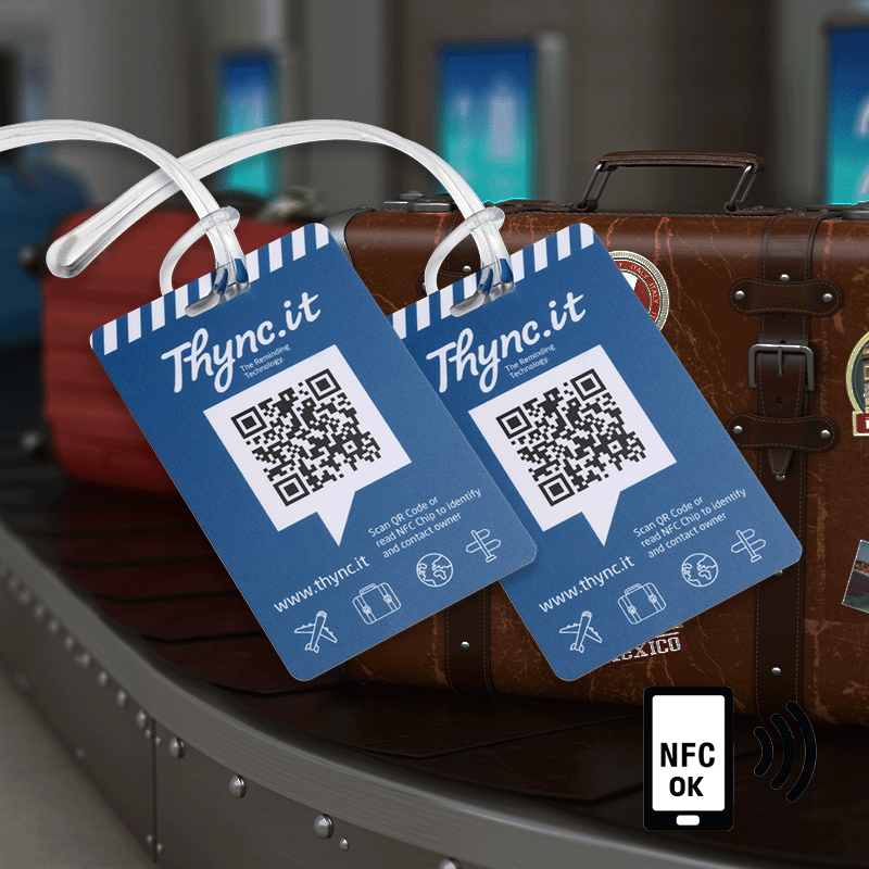Luggage Tag with QR Code & NFC | Digital Luggage ID | DynaTag