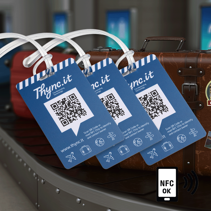 Gepäckanhänger mit QR-Code & NFC | Digitale Gepäck-ID | DynaTag
