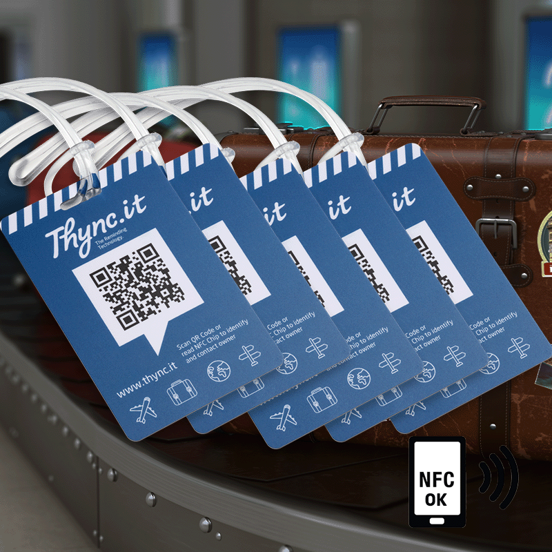 Gepäckanhänger mit QR-Code & NFC | Digitale Gepäck-ID | DynaTag