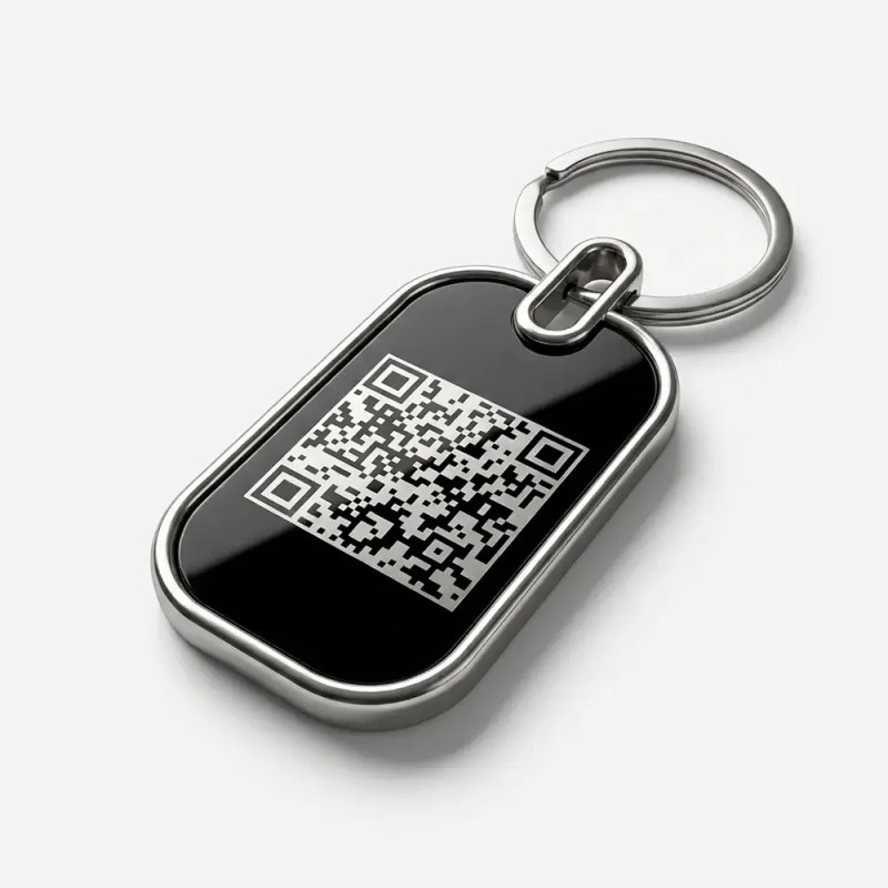 SOS Schlüsselanhänger mit QR-Code | Digitale Eigentums-ID | DynaTag