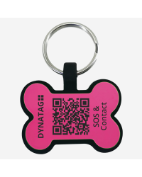 SOS Pet Tag "Bone" Silicone Pink