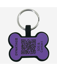 SOS Pet Tag "Bone" Silicone Purple