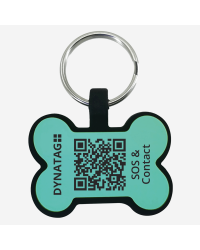 SOS Pet Tag "Bone" Silicone Turquoise