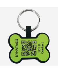 SOS Pet Tag "Bone" Silicone Green