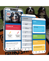 SOS Pet Tag "Bone" Silicone Blue