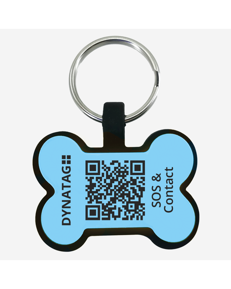 SOS Pet Tag "Bone" Silicone Blue