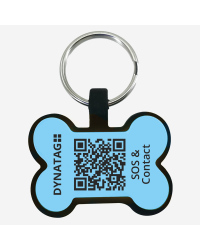 SOS Pet Tag "Bone" Silicone Blue
