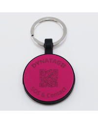 SOS Pet Tag "Round" Silicone Purple