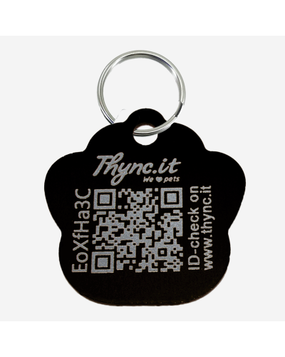 SOS Pet Tag  "Paw" Aluminium Black