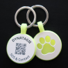 SOS Pet Tag "Paw" Silicone Yellow GLOW
