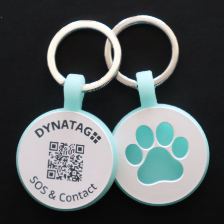 SOS Tiermarke "Pfote" Silikon Blau GLOW