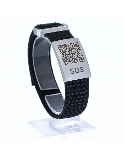 SOS Emergency Wristband Textile Black