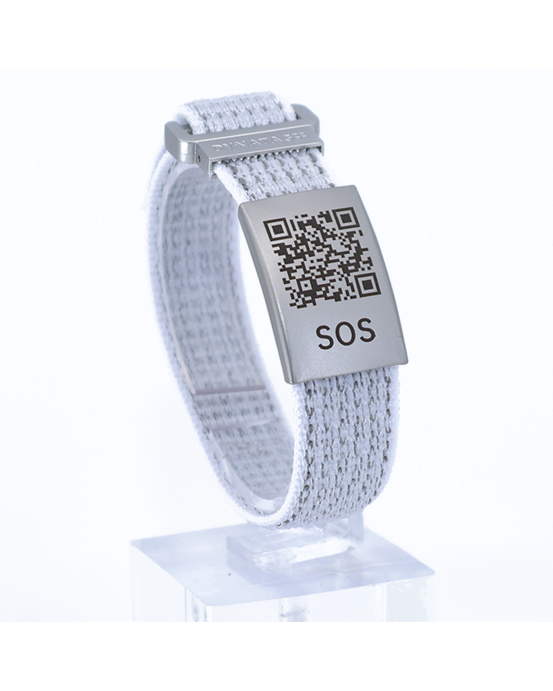 SOS Emergency Wristband Textile White