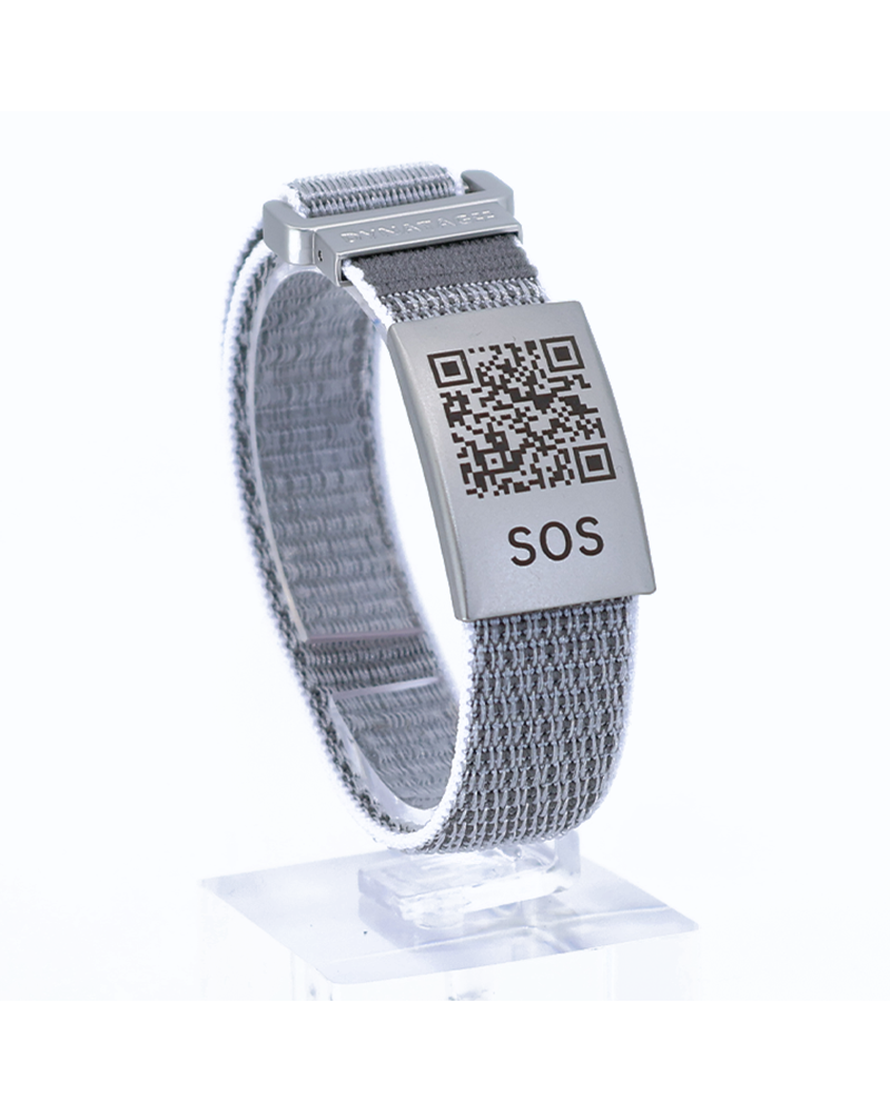SOS Emergency Wristband Textile Grey