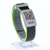 SOS Notfallarmband Textil Grau/Leuchtgelb
