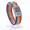 SOS Notfallarmband Textil Regenbogen