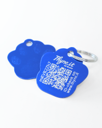 SOS Pet Tag "Paw" Aluminium Blue
