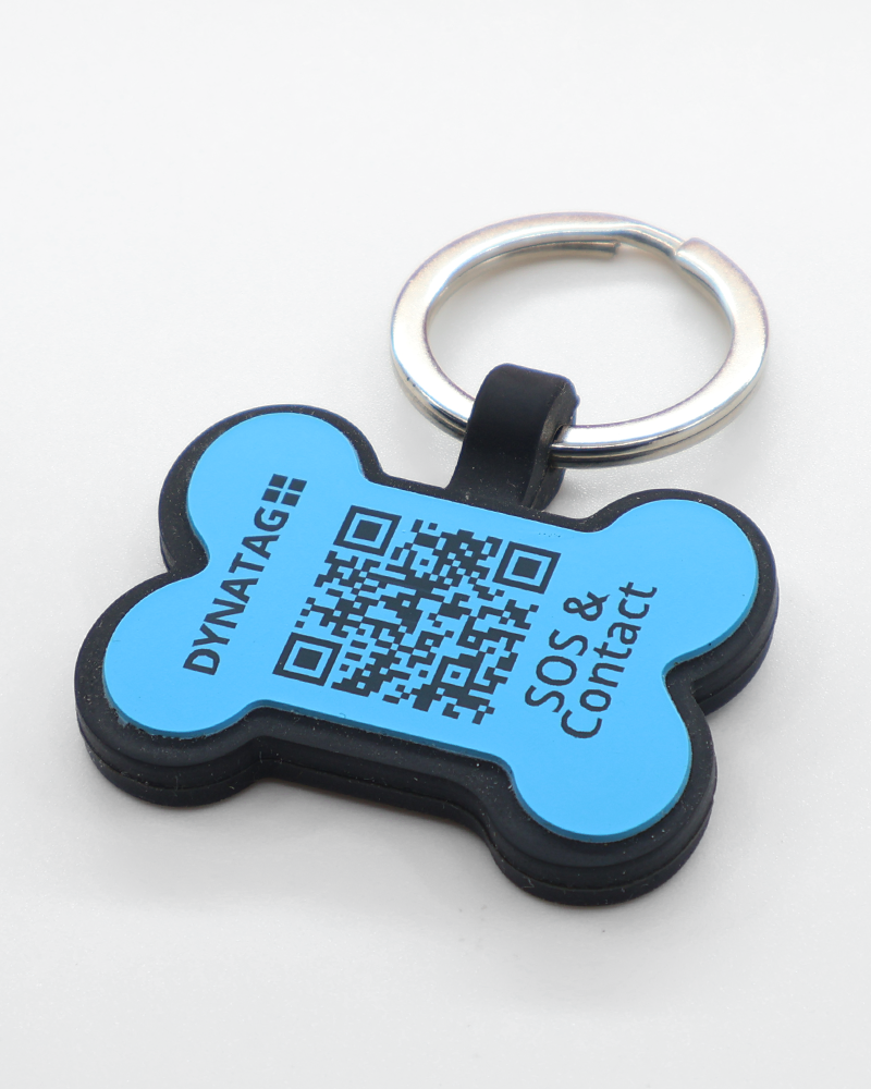 SOS Pet Tag "Bone" Silicone Blue