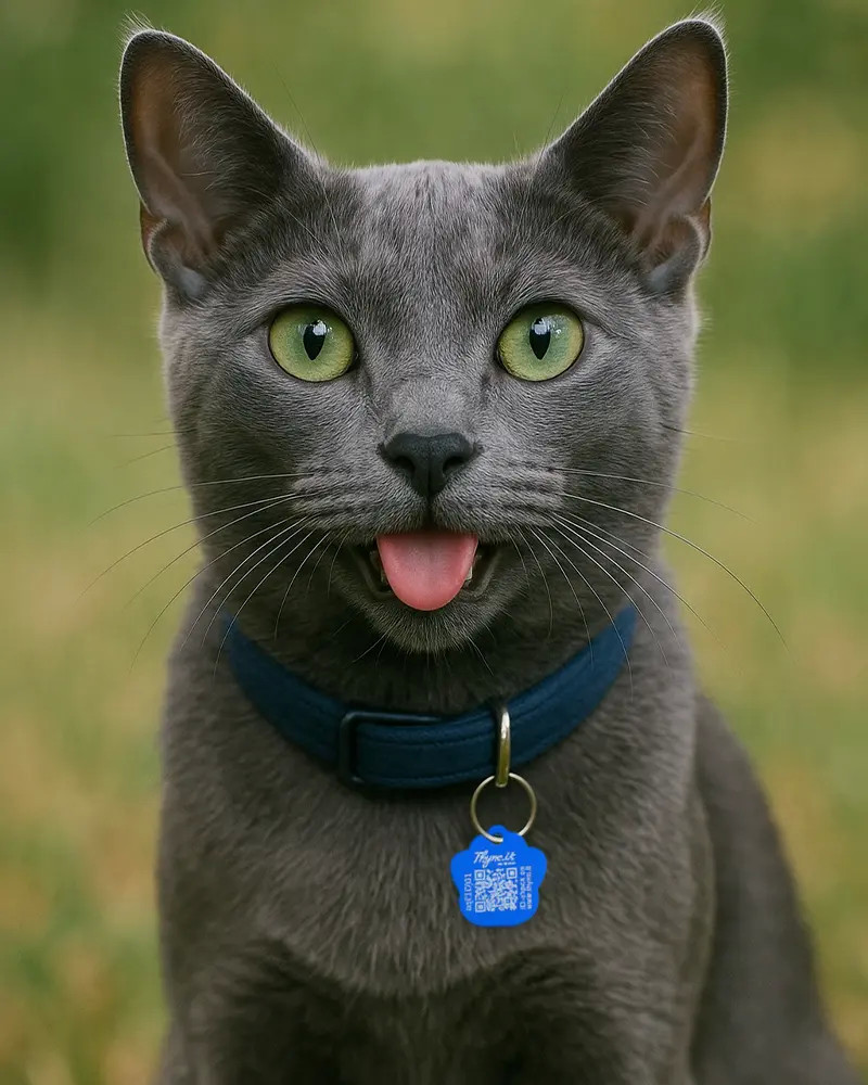 SOS Pet Tag "Paw" Aluminium Blue