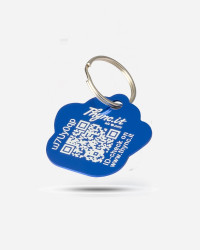 SOS Pet Tag "Paw" Aluminium Blue