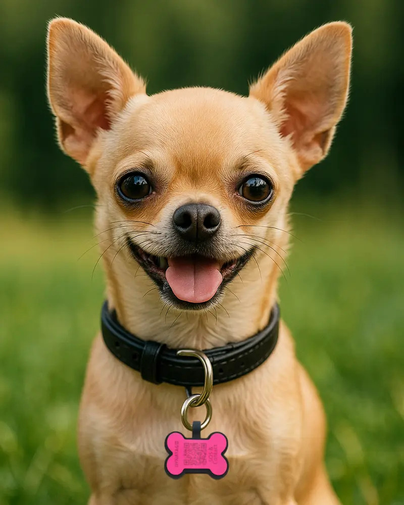 SOS Pet Tag "Bone" Silicone Pink