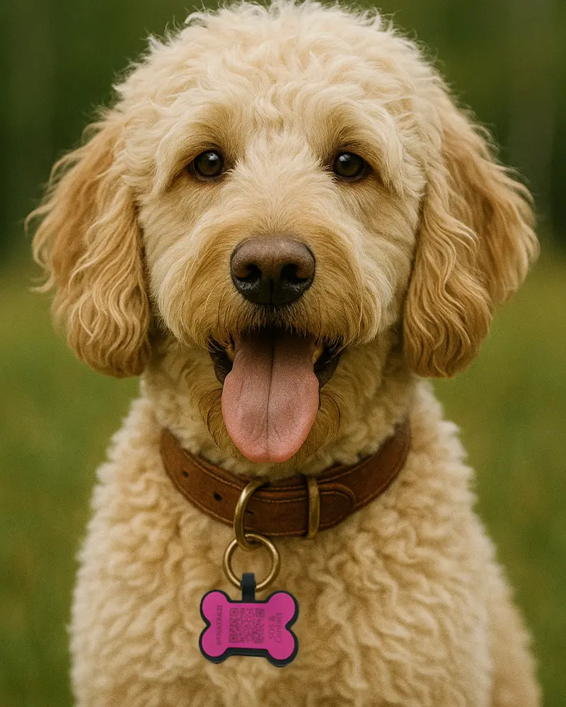 SOS Pet Tag "Bone" Silicone Purple